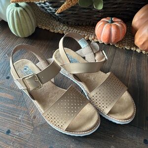 Brand new Beige Sandals with Perforated Design